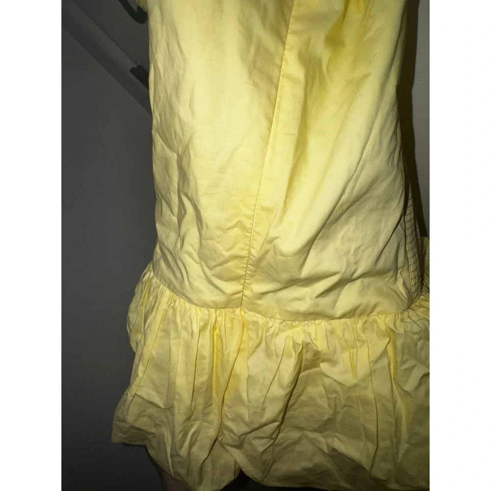 ASTR the Label Butter Yellow Bubble Hem Peplum Top Smocked Back NWT L - Picture 4 of 9